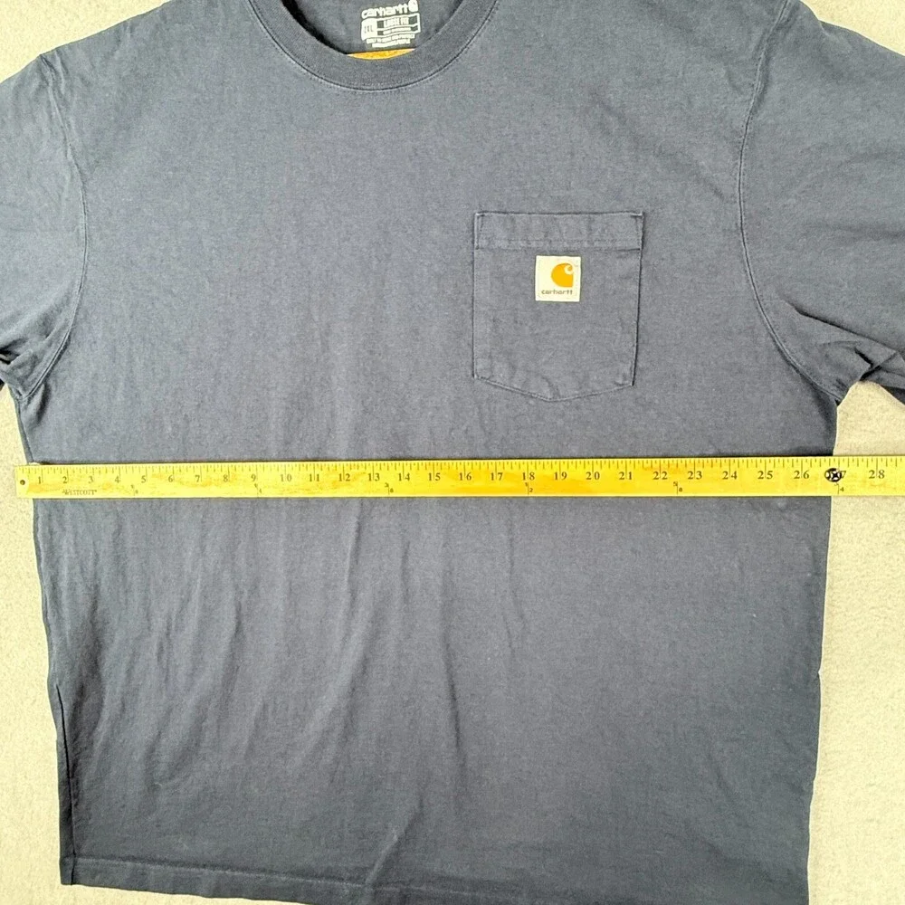 Carhartt Shirt Mens 2XL Loose Fit Blue Short Sleeve Pocket Tee Outdoors Work - Picture 6 of 9